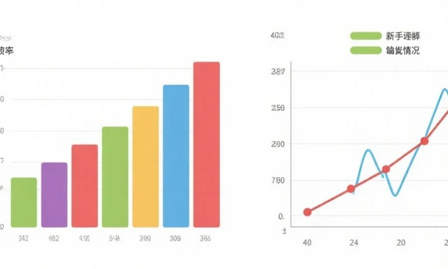 一组彩色柱状图和折线图组合，清晰展示不同号码出现频率和遗漏情况，适合新手理解